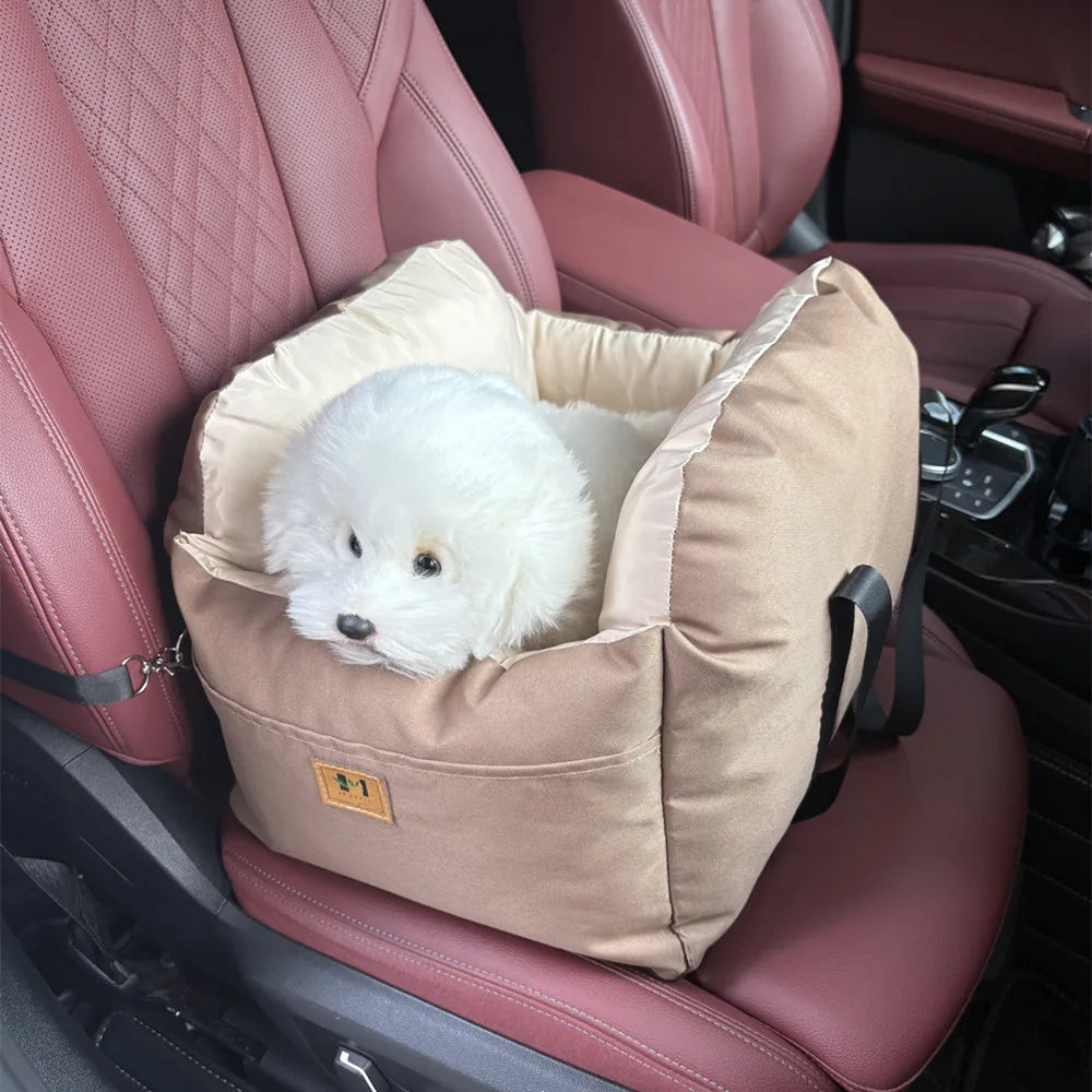 Dog Car Seat with Safety Belt, Four Season Universal Pet Nest Cushion, Washable Dogs, Cats, Sofa Bedding Travel Mattress