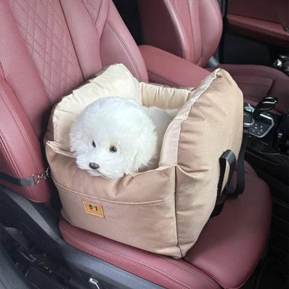 Dog Car Seat with Safety Belt, Four Season Universal Pet Nest Cushion, Washable Dogs, Cats, Sofa Bedding Travel Mattress