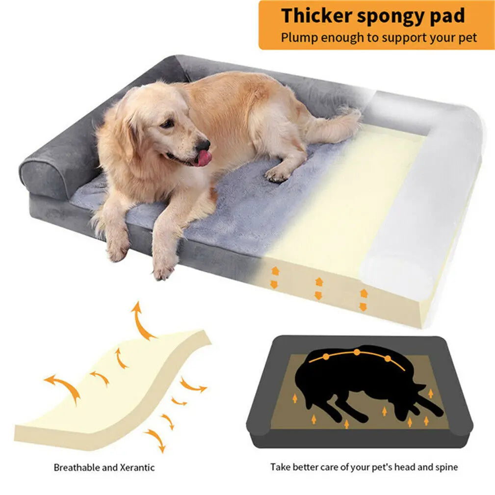 Dog Bed Extra Large Orthopedic Pet Mattress,  Bed Cushion with Removable Washable Cover Soft Sponge Foam