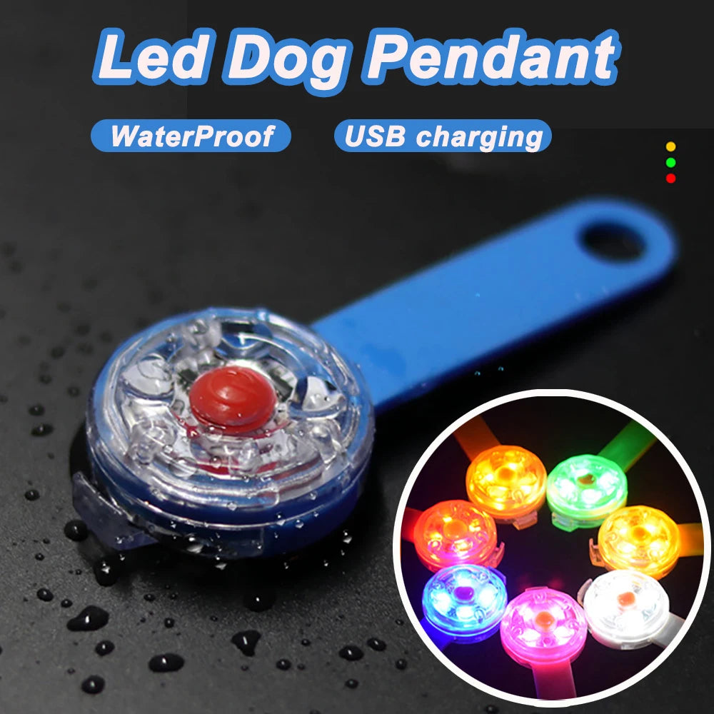 LED Pet Dog and Cat Collar Pendant for Night Safety ,Waterproof ,Flashing Harness With Light