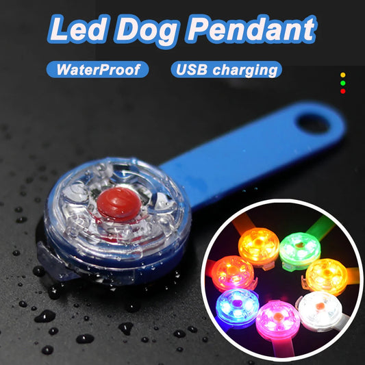 LED Pet Dog and Cat Collar Pendant for Night Safety ,Waterproof ,Flashing Harness With Light