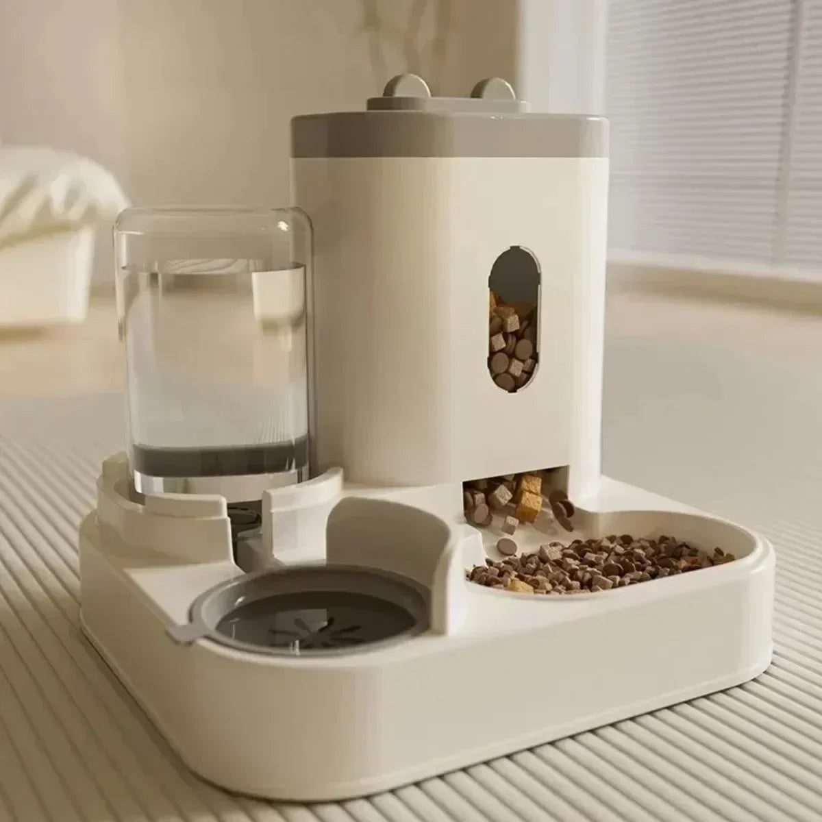 Automatic Feeder Dog or Cat Food Bowl With Water Fountain, Large Capacity Pet Food Storage Dispenser