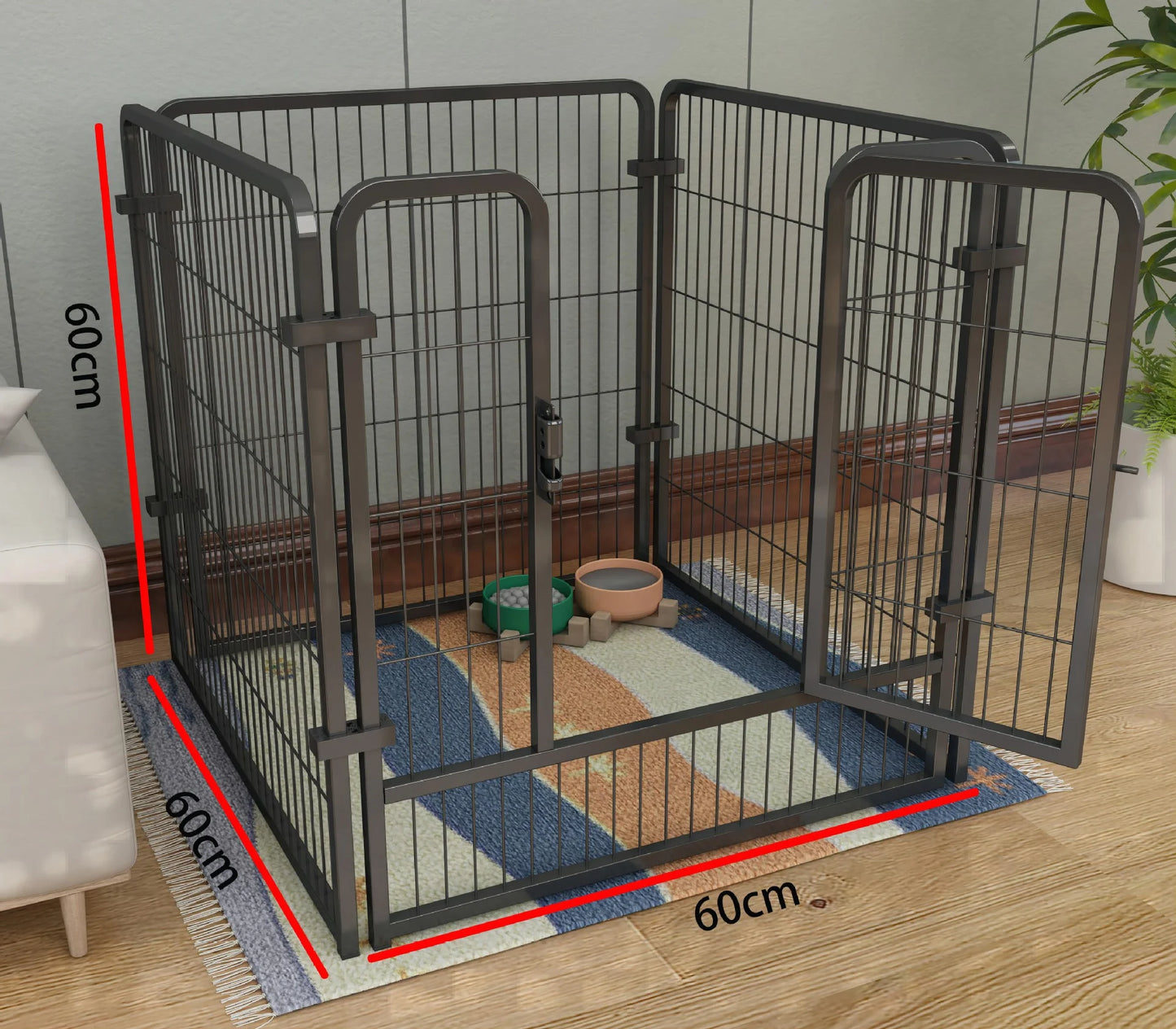 4/6 Panels Dog Fence, Playpen Foldable, Puppy Exercise Kennel , Heavy Duty Cage for Dogs, Cats, Rabbits or any medium size pet.