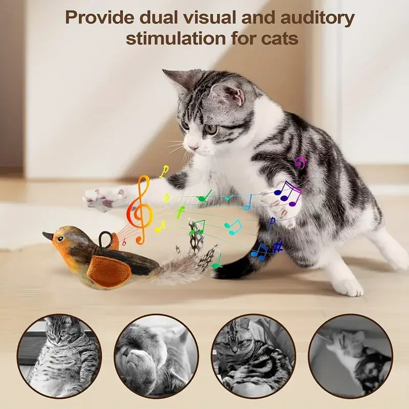 Interactive Touch-Activated Flapping Sparrow Kicking Toy with Realistic Chirping Sound, Suitable for Exercise