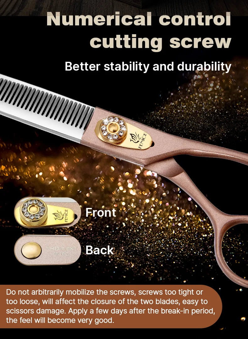 Fenice High-grade 7.5inch JP440C Steel pet grooming thinner scissorswith Thinning rate of 35%