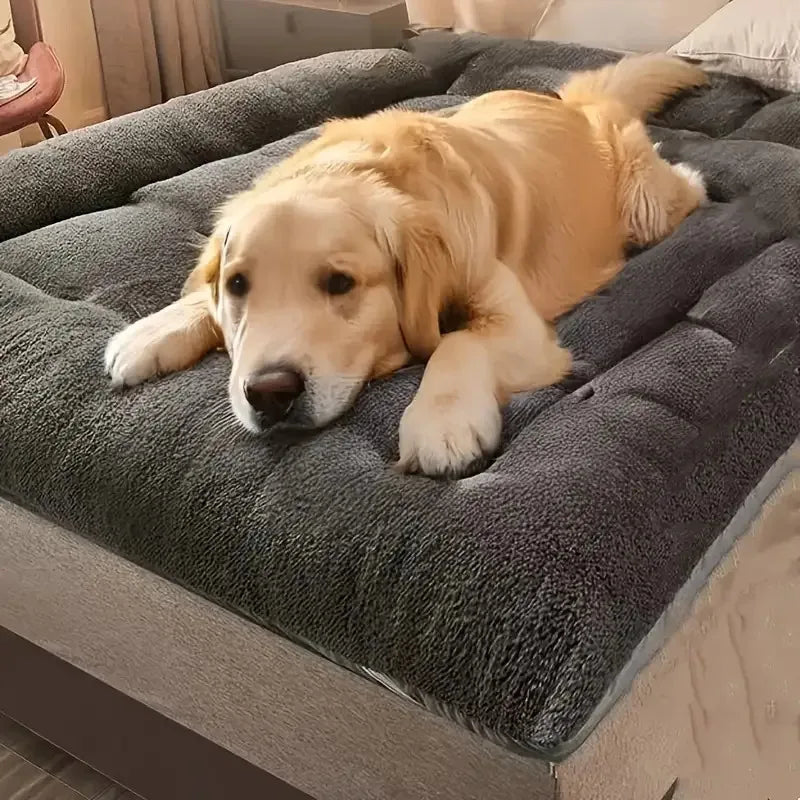 Oversized Plush Dog or Cat Bed - Winter Warm, Waterproof and Washable, Extra Thick Soft Fleece