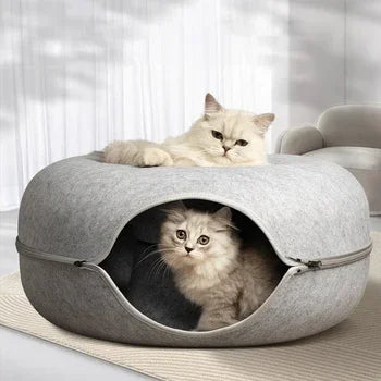 Felt Donut Bed for Cats or Small Dogs House With Breather Hole,  Dog Bed,  Interactive Play Toys for Cats to Hide 2 in