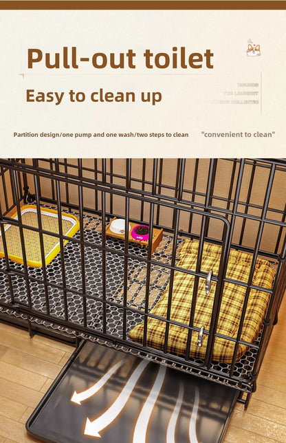 Dog Cage Small Indoor Folding with Toilet Teddy Bigbear, Medium Dog ,Corgi Border, Pet Kennel , House Kennel ,Pets House, Pet Fence