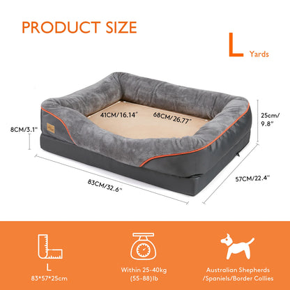 Large Dog Bed Soft and Comfortable ,Anti Allergy ,Warm Fleece, Removable Washable Cover, Waterproof
