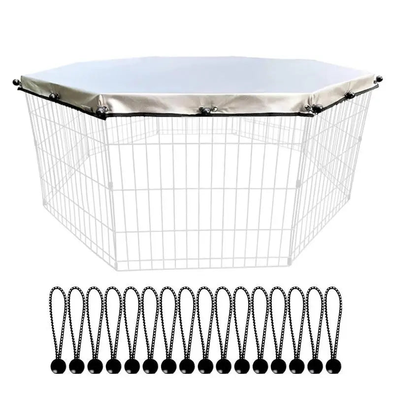 Dog or Puppy Playpen Covered from Sun and Rain, Rain Proof Cover,  Fits 8 Panels Dog Pen For Outdoor or Indoor, Escape-Proof
