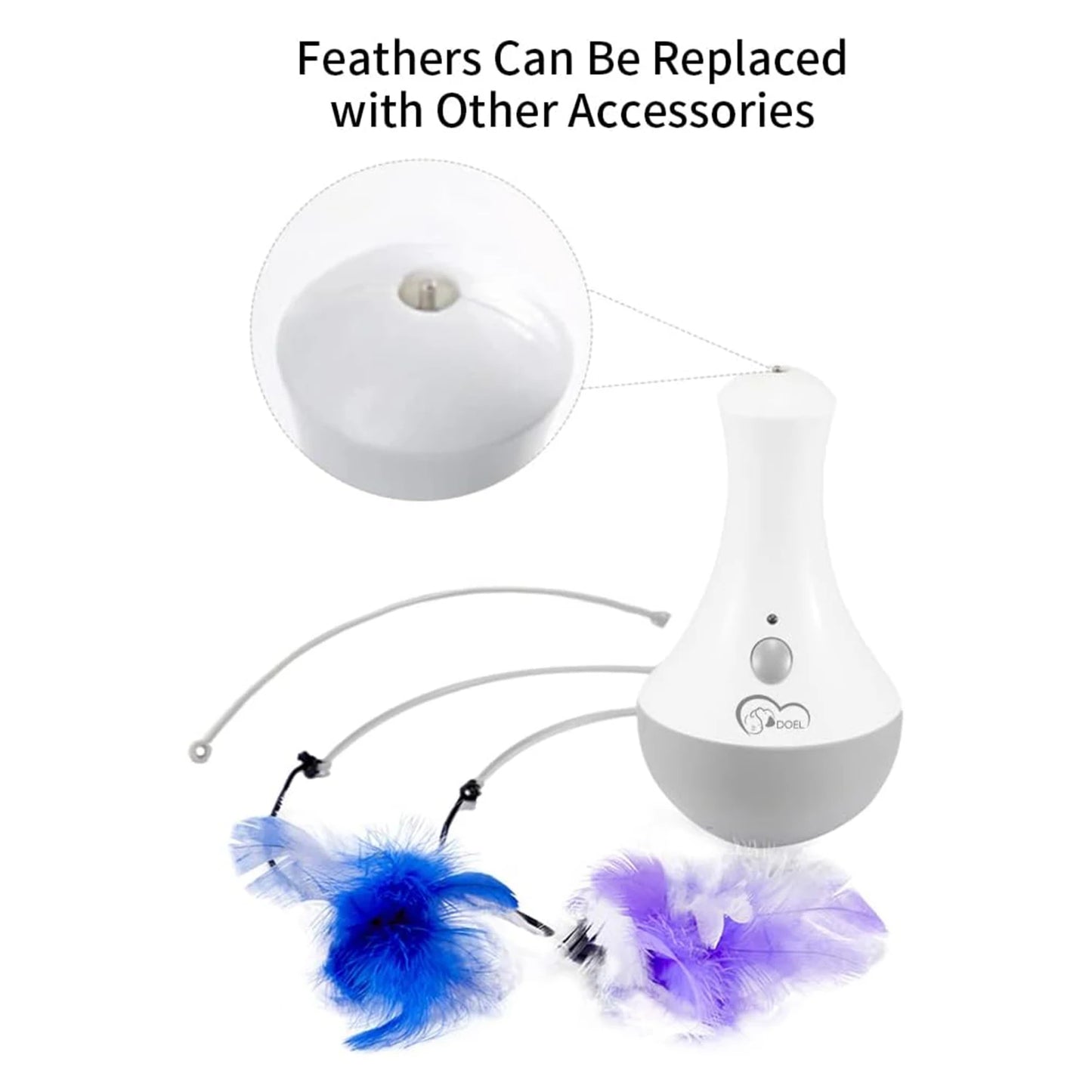 DOEL Cat Interactive Toys, Funny Feather Kitten Teaser