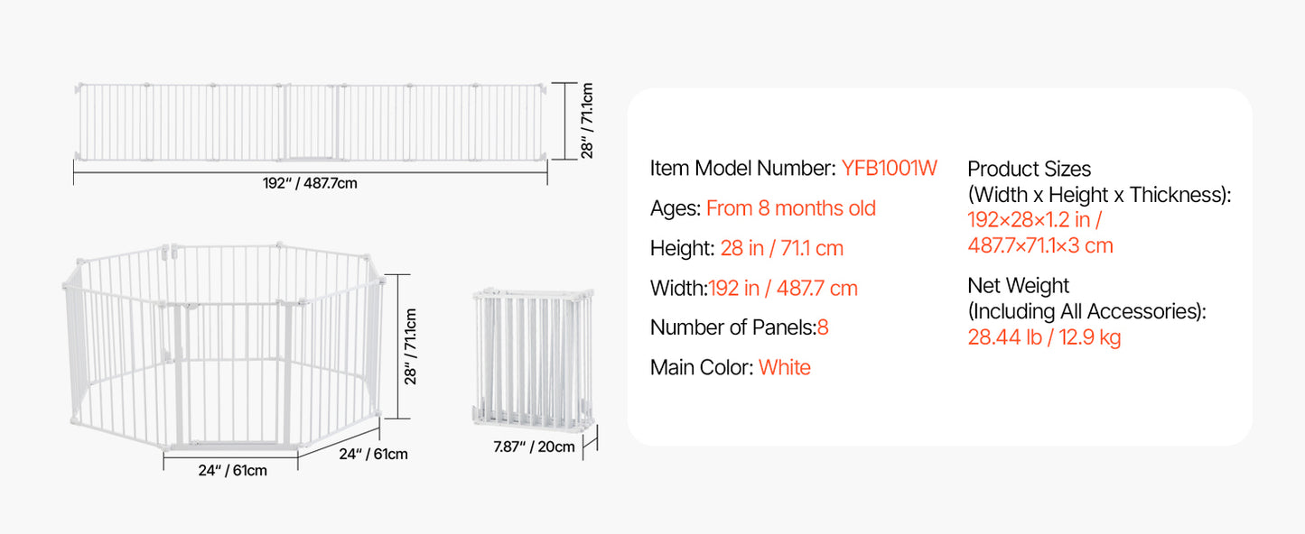 SucceBuy Baby Gate 28/30/36 Inches High, Dog Gate Easy Step Walk Thru, Child Pet Security, Pressure Mount Kit w/ Wall Cups