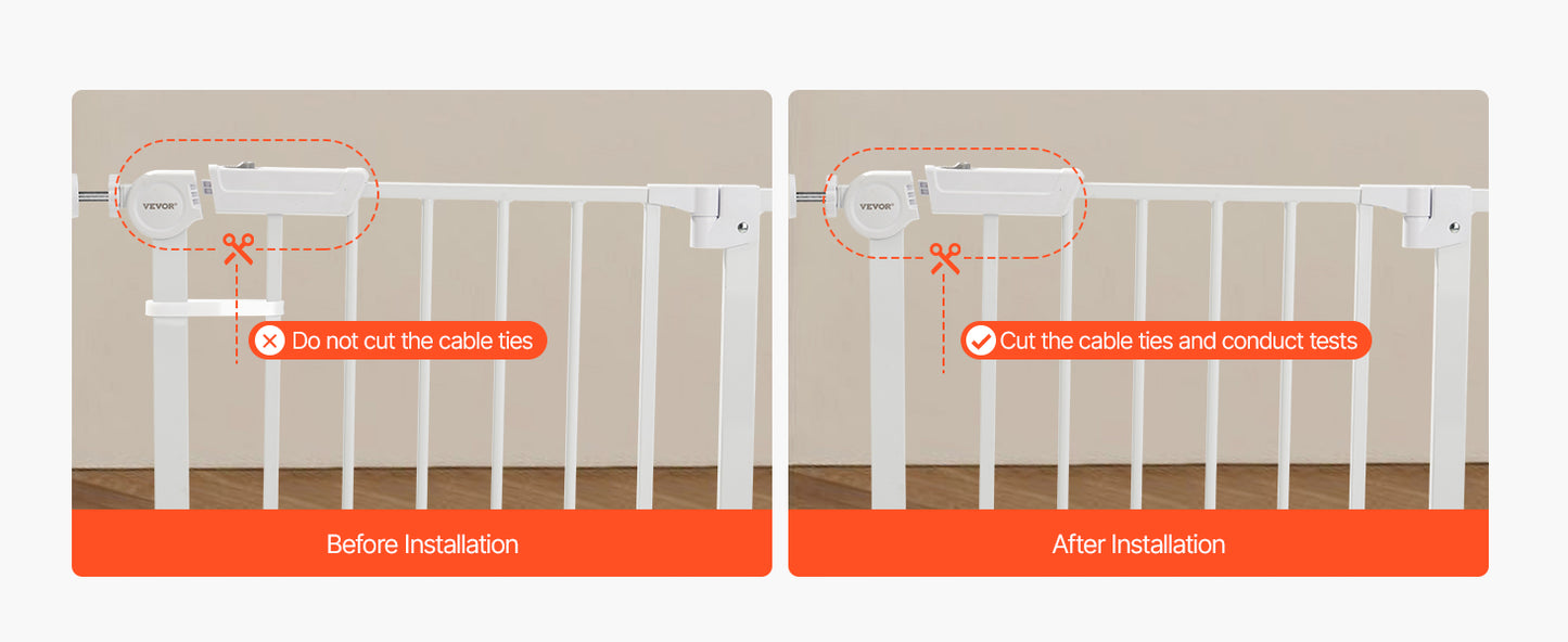 SucceBuy Baby Gate 28/30/36 Inches High, Dog Gate Easy Step Walk Thru, Child Pet Security, Pressure Mount Kit w/ Wall Cups