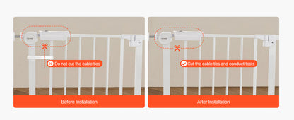 SucceBuy Baby Gate 28/30/36 Inches High, Dog Gate Easy Step Walk Thru, Child Pet Security, Pressure Mount Kit w/ Wall Cups