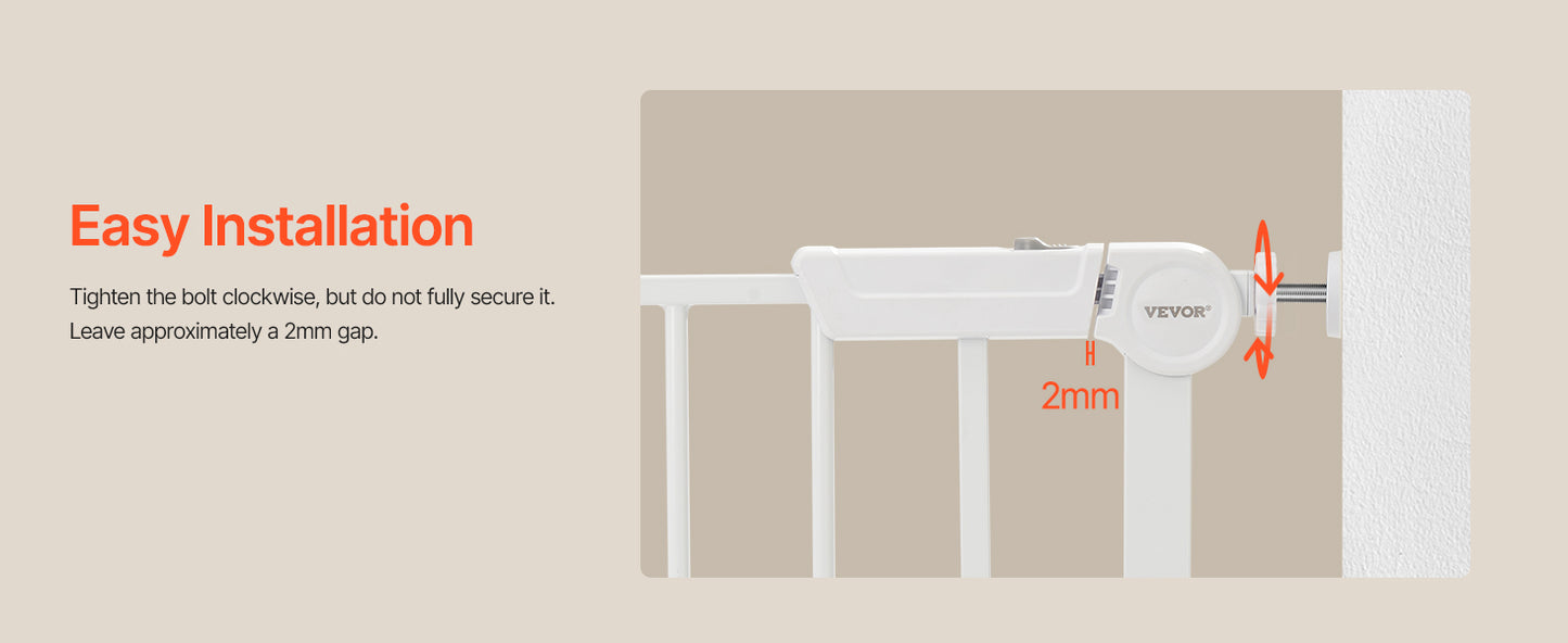 SucceBuy Baby Gate 28/30/36 Inches High, Dog Gate Easy Step Walk Thru, Child Pet Security, Pressure Mount Kit w/ Wall Cups