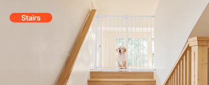 SucceBuy Baby Gate 28/30/36 Inches High, Dog Gate Easy Step Walk Thru, Child Pet Security, Pressure Mount Kit w/ Wall Cups