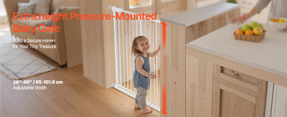SucceBuy Baby Gate 28/30/36 Inches High, Dog Gate Easy Step Walk Thru, Child Pet Security, Pressure Mount Kit w/ Wall Cups