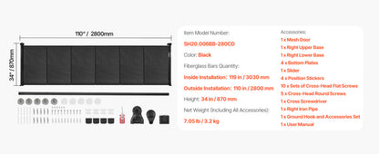 SucceBuy 55/71/110in Retractable Gate , 34in Tall , Extends Wide and Retractable Gate for Kids and Pets , Mesh Material , Easy to Install
