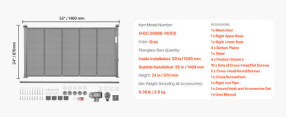 SucceBuy 55/71/110in Retractable Gate , 34in Tall , Extends Wide and Retractable Gate for Kids and Pets , Mesh Material , Easy to Install