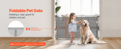 SucceBuy 55/71/110in Retractable Gate , 34in Tall , Extends Wide and Retractable Gate for Kids and Pets , Mesh Material , Easy to Install
