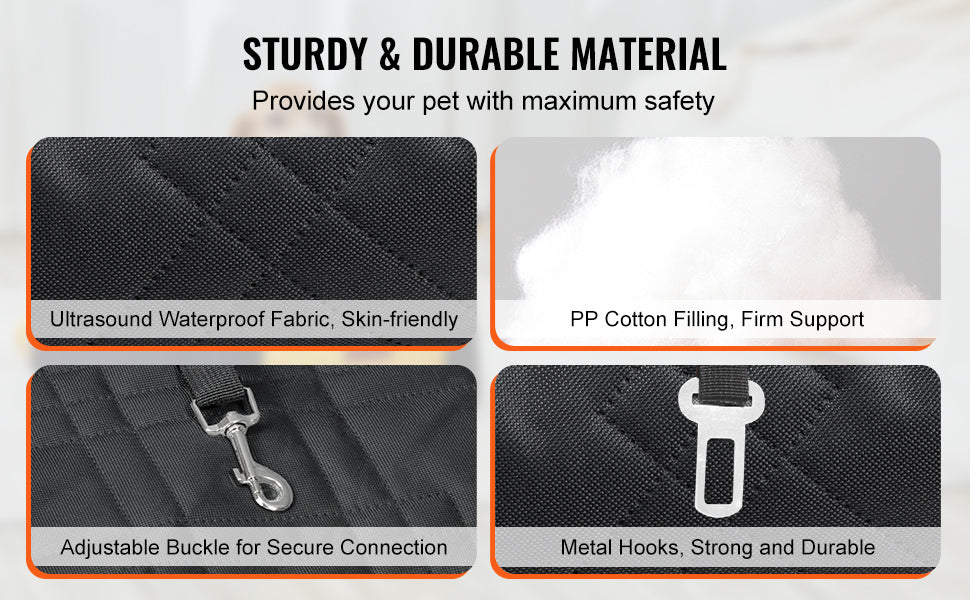 Dog Car Seat Waterproof Dog Booster Seat, Pet Car Seat with Clip-On Safety Leash, Car Bed for Medium or Large Dog