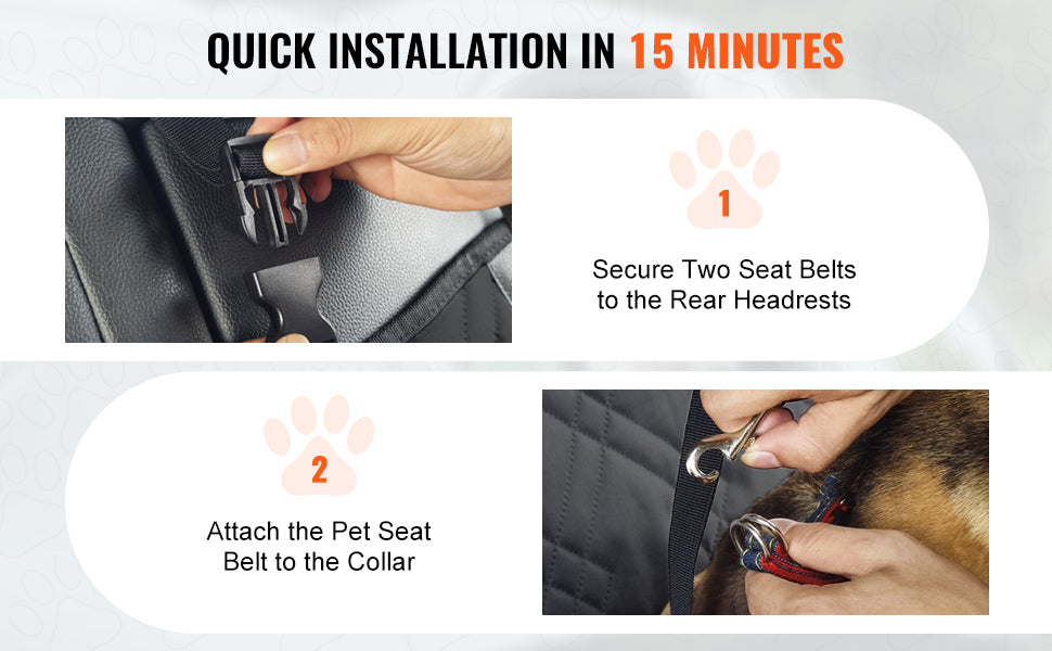Dog Car Seat Waterproof Dog Booster Seat, Pet Car Seat with Clip-On Safety Leash, Car Bed for Medium or Large Dog